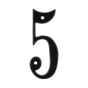 Número "5" de latón sólido 4" Negro 13661 Adir