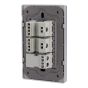 Placa con apagador sencillo y 2 contactos aterrizados Tiffany Cristal 9787 Adir