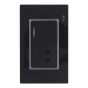 Placa con 1 apagador sencillo y 1 contacto aterrizado Tiffany Cristal 9789 Adir