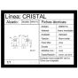 Conector para barandal o cristal fijo 90° con chapetón satín BRK671C Bruken