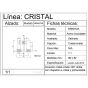 Conector doble con chapetón vidrio-vidrio 180° BRK 672 A Bruken