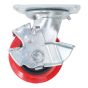 Rodaja de poliuretano 4 x 2" placa giratoria con freno Y-1054-100 Weston