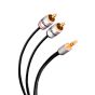 Cable plug 3,5 mm a 2 plug RCA de 90 cm, ultradelgado y conectores reforzados 297-040 Steren