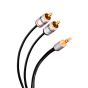 Cable plug 3,5 mm a 2 plug RCA de 1,8 m, ultradelgado y conectores reforzados 297-045 Steren