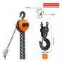 Garrucha triangular de 2 Toneladas con 6 metros de cadena HL-2T6M TEENO