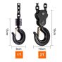 Garrucha triangular de 2 Toneladas con 6 metros de cadena HL-2T6M TEENO