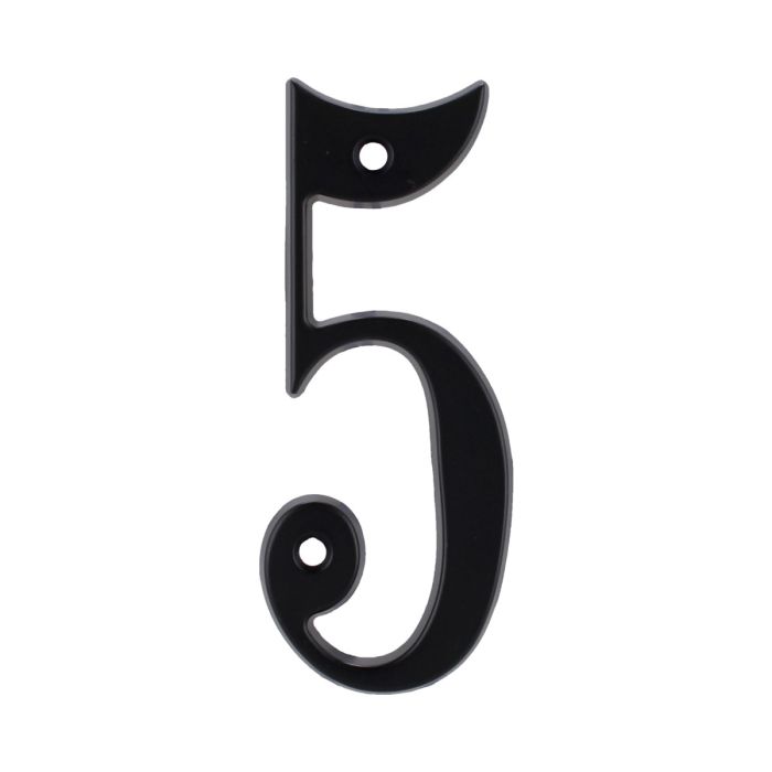 Número "5" de latón sólido 4" Negro 13661 Adir