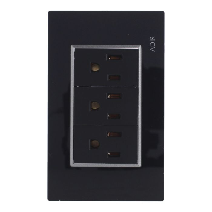 Placa con 3 contactos aterrizados Tiffany Cristal 9793 Adir