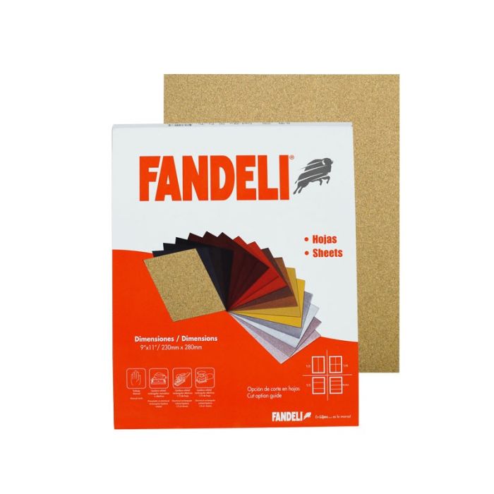 Lija para madera 9x11" grano 120 C-81 Fandeli