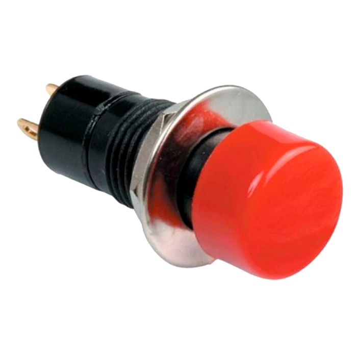 Switch de push, de boton redondo, normalmente abierto, color rojo AU-105 Steren