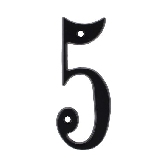 Número "5" de latón sólido 4" Negro 13661 Adir