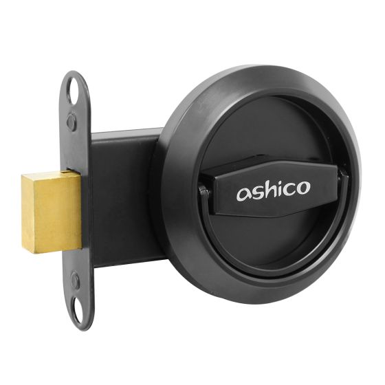 Cerradura medio forte D negra sin llave 33508 Ashico