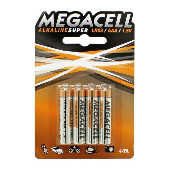 Pilas Alcalinas "AAA" con 4 Piezas MEGACELL