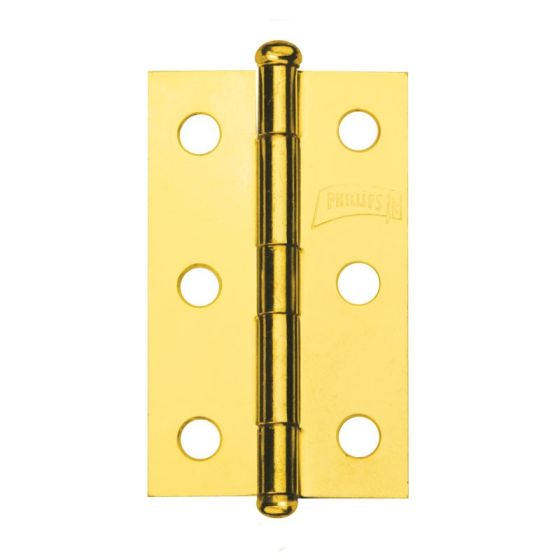 Bisagra rectangular 7/16" x 2" latón brillante 720 Phillips