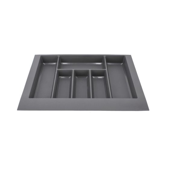 Organizador de cubiertos de 6 compartimentos grande gris Herrasa